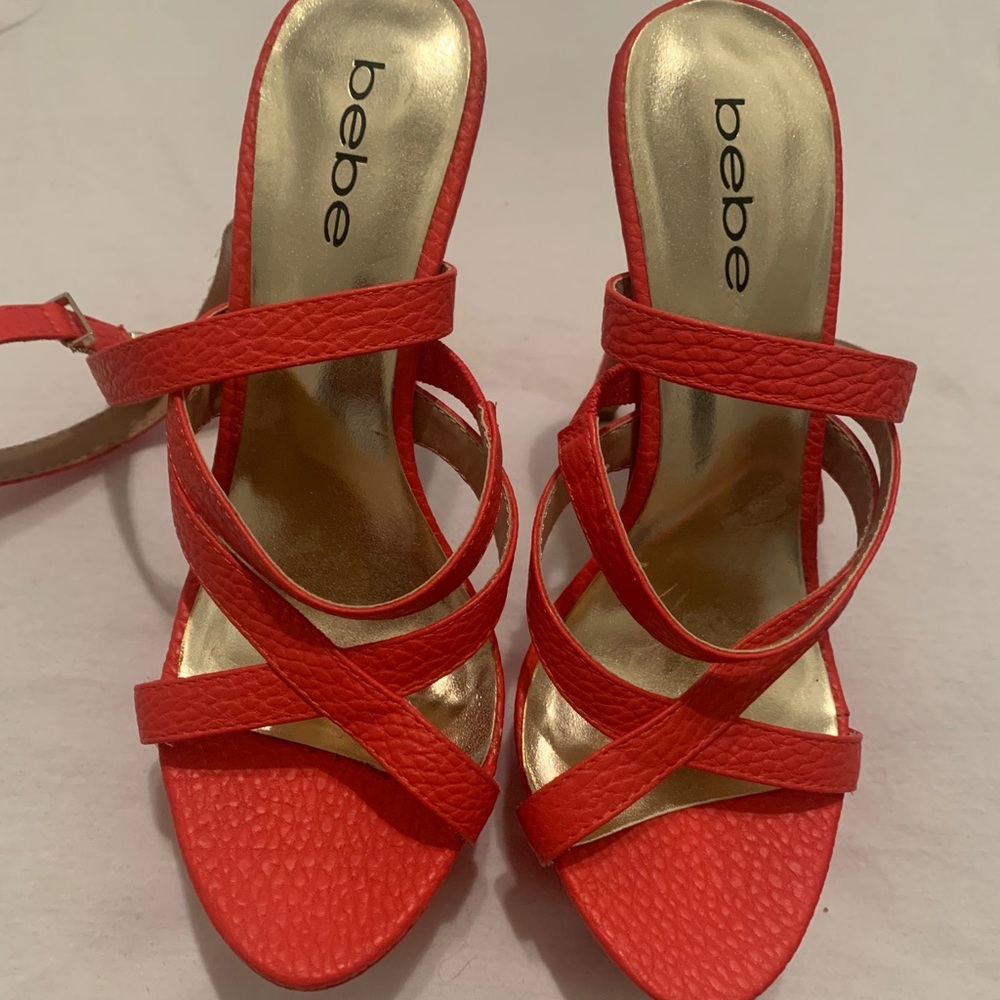 bebe Red Strappy Heels